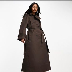 Brand new
ASOS DESIGN longline trench in chocolate Chocolate